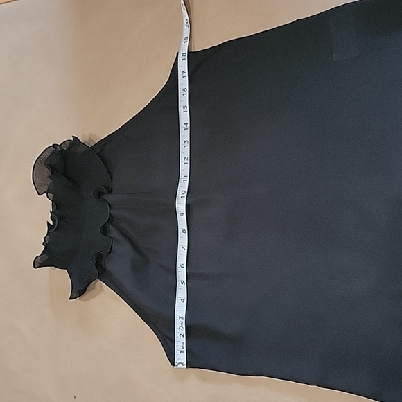SHEIN Size M Black Frill Trim Mock Neck Sleeveless Blouse, EUC - Picture 10 of 15